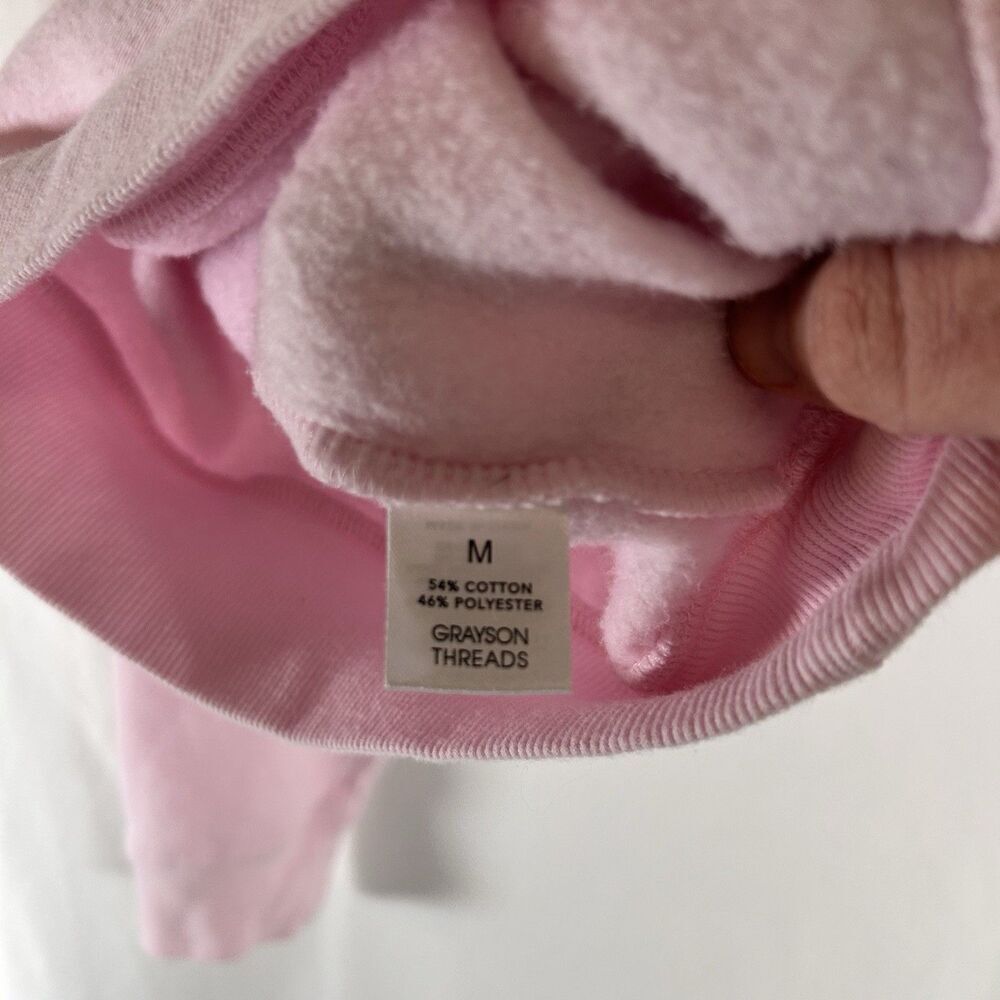 Barbie Sweater Women's Medium Pink Pullover Crew neck Fleece Lined Long Sleeve - Picture 7 of 7
